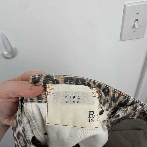 R13 Tyler High Rise Skinny Jeans Leopard Print Boho Old Money Womens 26 - Picture 11 of 11